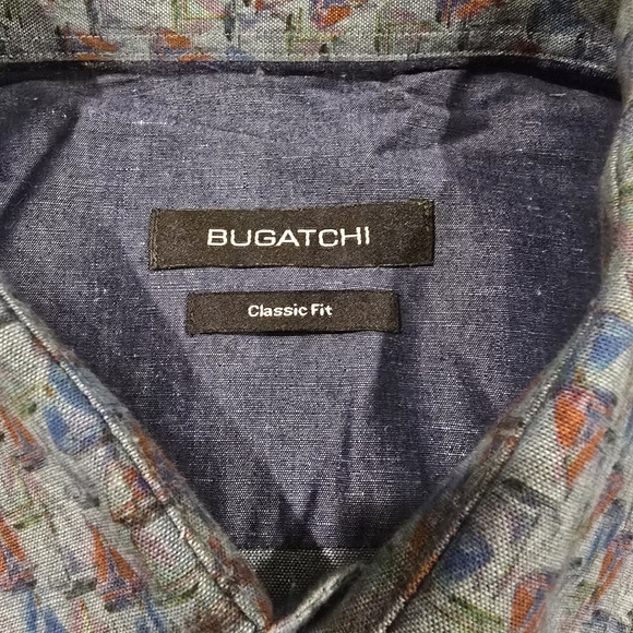 Bugatchi Mens Classic Fit Cotton Long Sleeve Sailboat Print Flip Cuff Size XXL. - Picture 6 of 11